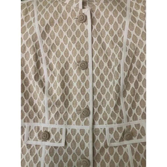 Talbots Collection jacquard mandarin blazer jacket - Picture 8 of 8